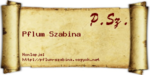 Pflum Szabina névjegykártya